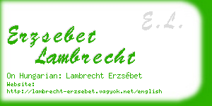 erzsebet lambrecht business card